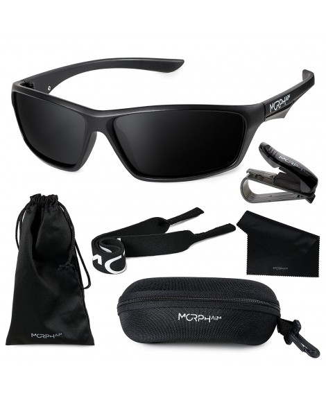  Morph Aim Polarized Sports Sunglasses for Men and Women +  Complete Accessories Set : Sunglasses & Eyewear