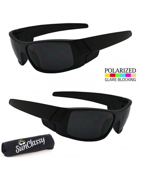 Sunclassy Mens Dark Polarized Sunglasses Anti Glare Driving Wrap