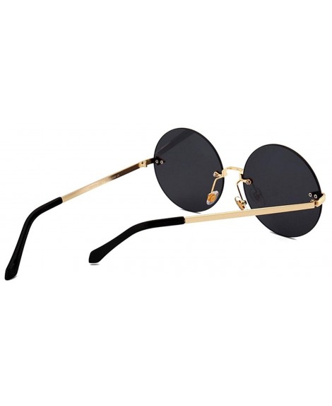 Gamt Oversized Arrow Rimless Round Sunglasses For Men And Women Frameless 